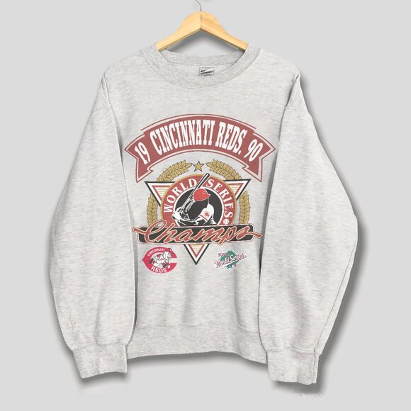 Vintage 1990 Cincinnati Reds Baseball Team Sweatshirt, MLB Cincinnati Reds Shirt - Picture 1 of 2